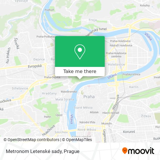 Metronom Letenské sady map