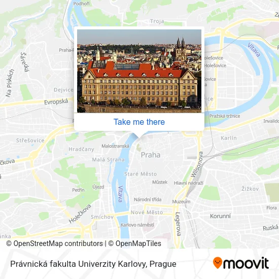 Карта Právnická fakulta Univerzity Karlovy