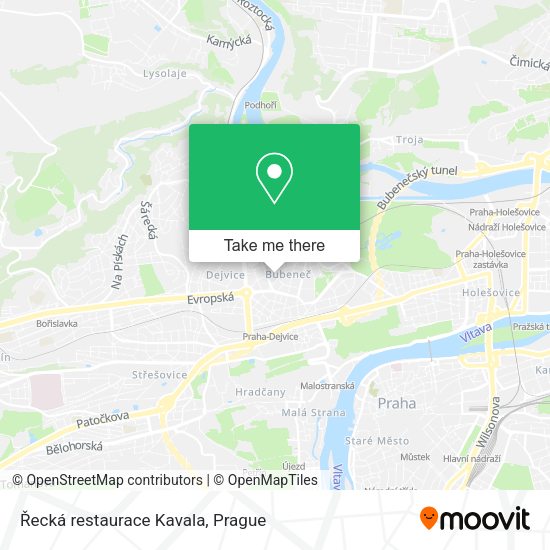 Карта Řecká restaurace Kavala