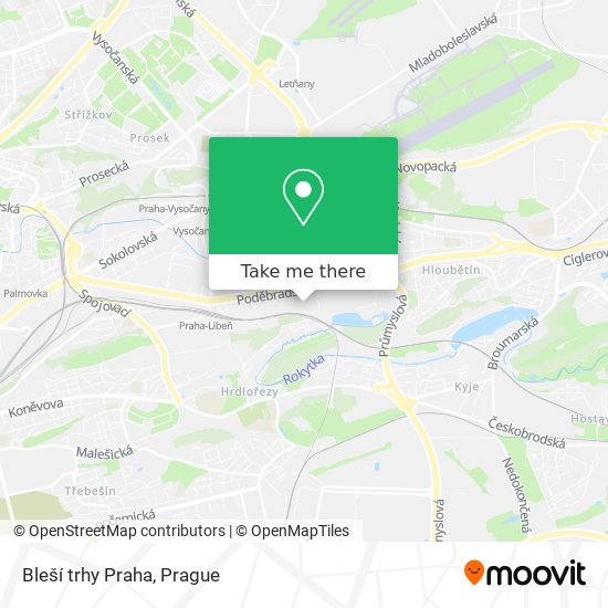 Bleší trhy Praha map