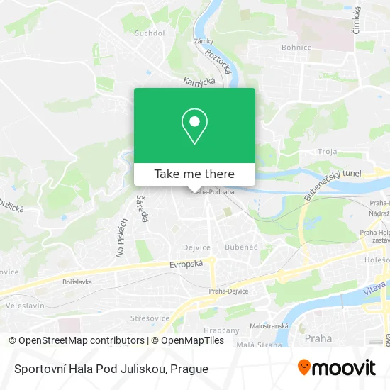 Sportovní Hala Pod Juliskou map
