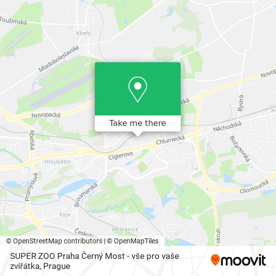 SUPER ZOO Praha Černý Most - vše pro vaše zvířátka map