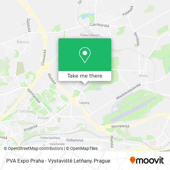 Карта PVA Expo Praha - Výstaviště Letňany