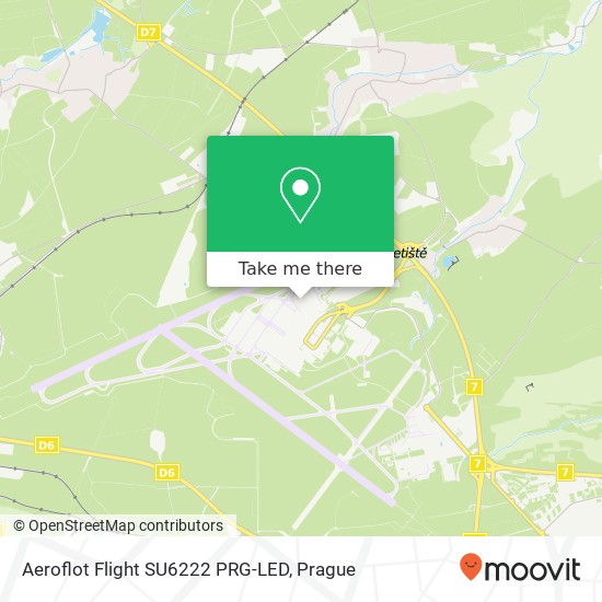 Aeroflot Flight SU6222 PRG-LED map