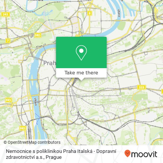 Nemocnice s poliklinikou Praha Italská - Dopravní zdravotnictví a.s. map