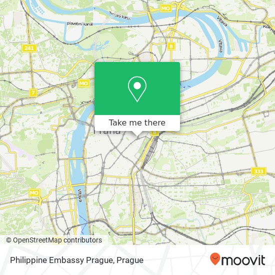 Philippine Embassy Prague map