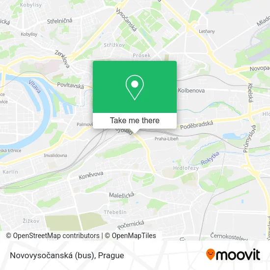 Карта Novovysočanská (bus)