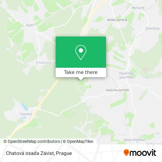 Chatová osada Závist map