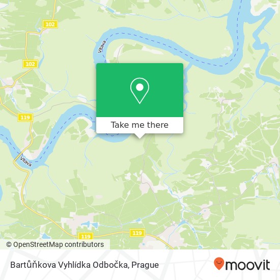 Bartůňkova Vyhlídka Odbočka map