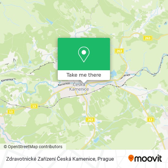 Карта Zdravotnické Zařízení Česká Kamenice