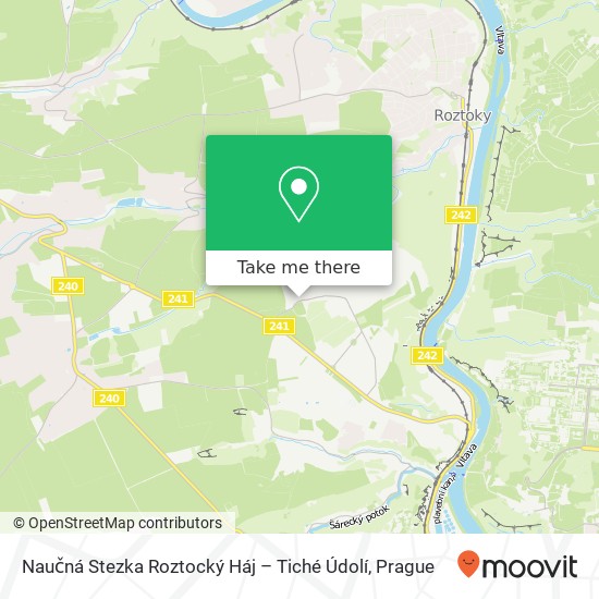 Naučná Stezka Roztocký Háj – Tiché Údolí map