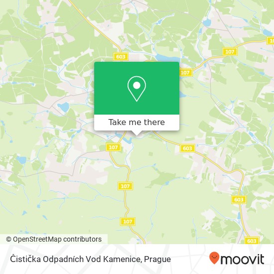 Карта Čistička Odpadních Vod Kamenice