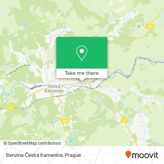 Benzina Česká Kamenice map