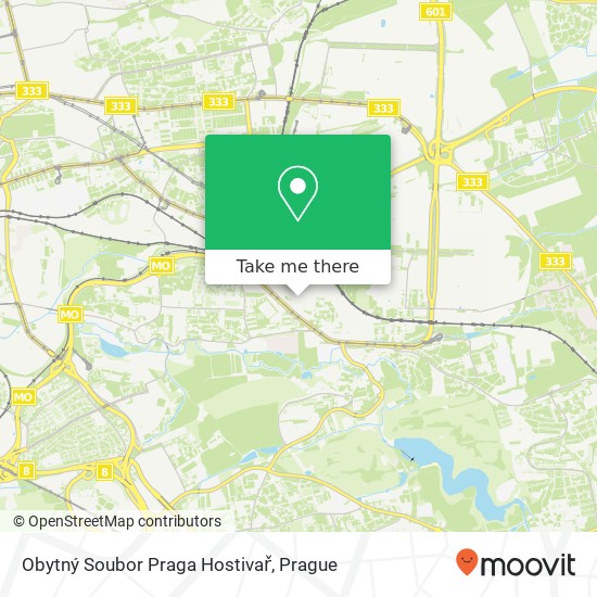 Obytný Soubor Praga Hostivař map