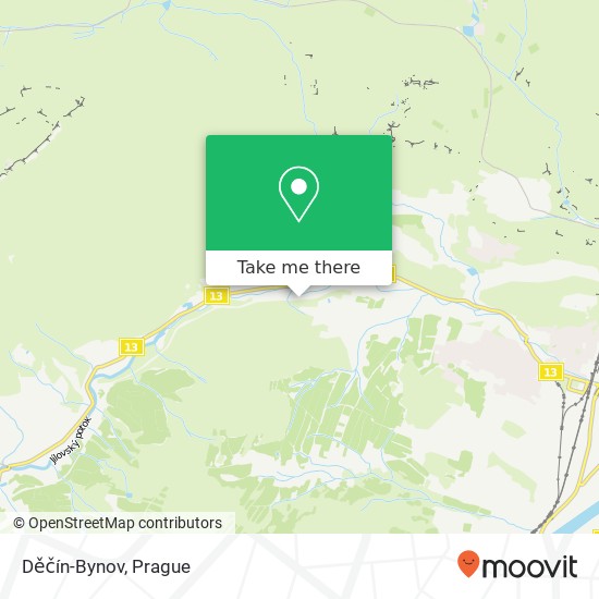 Děčín-Bynov map