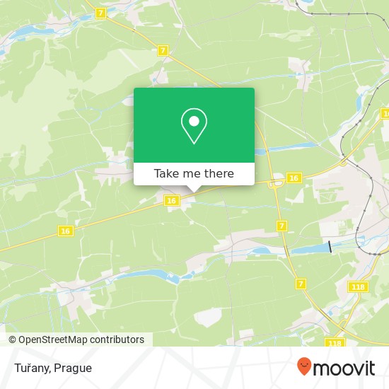 Tuřany map