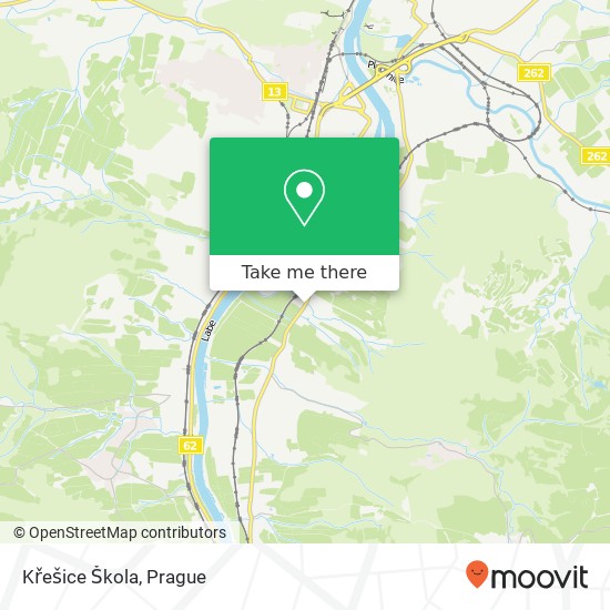 Křešice Škola map