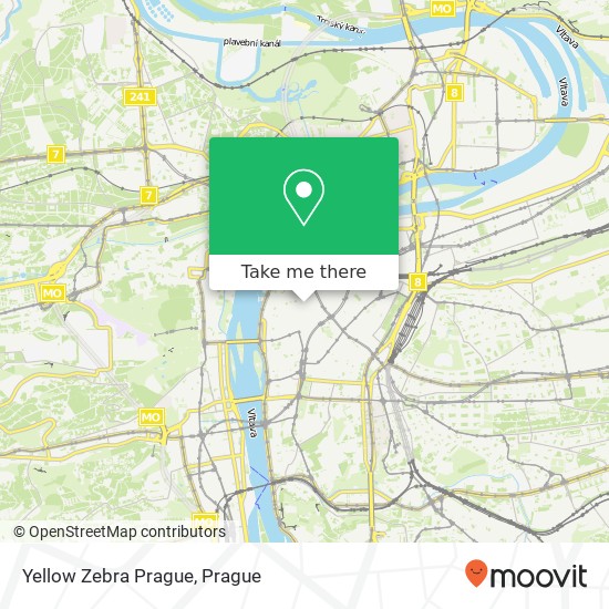 Yellow Zebra Prague map