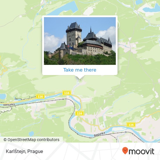 Karlštejn map