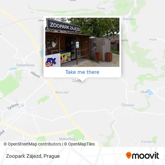Zoopark Zájezd map