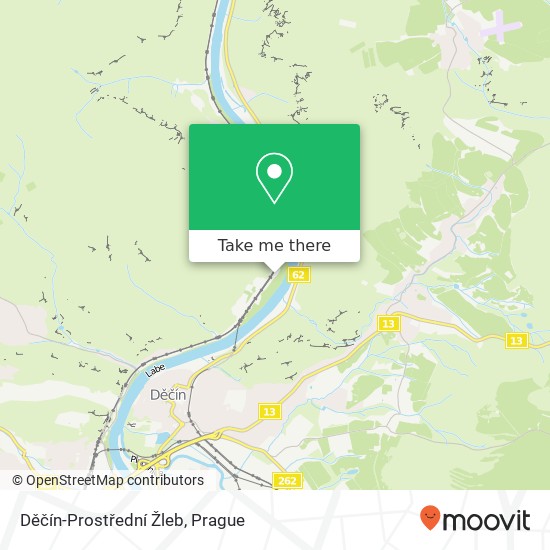 Děčín-Prostřední Žleb map