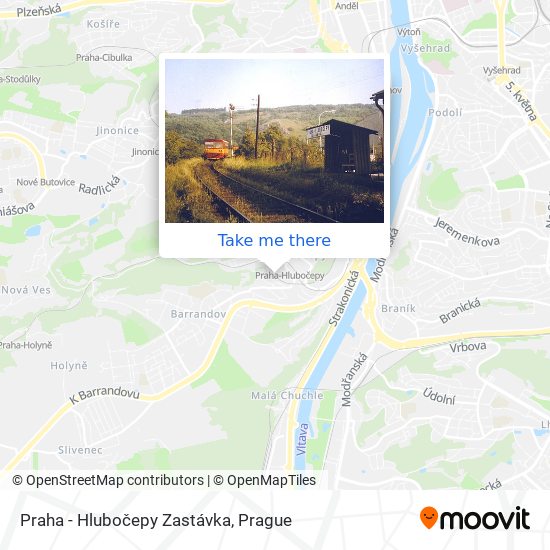 Карта Praha - Hlubočepy Zastávka