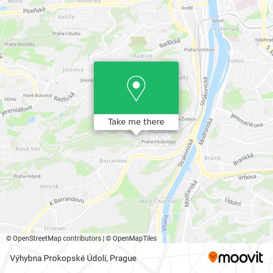 Výhybna Prokopské Údolí map
