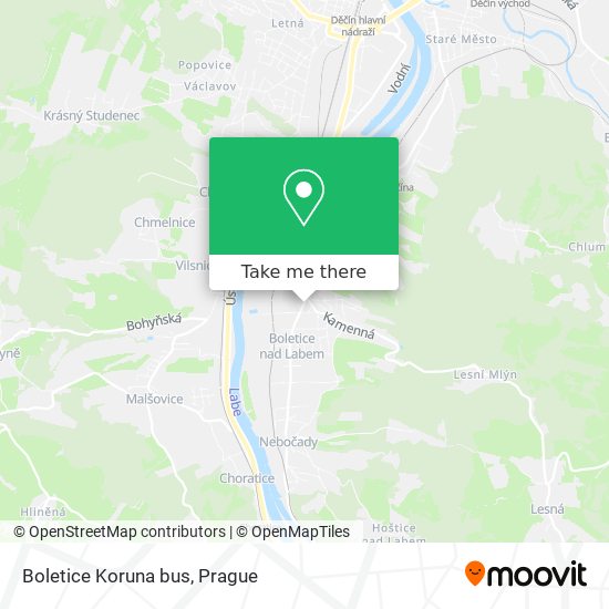 Boletice Koruna bus map