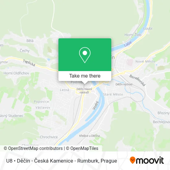 Карта U8 • Děčín - Česká Kamenice - Rumburk