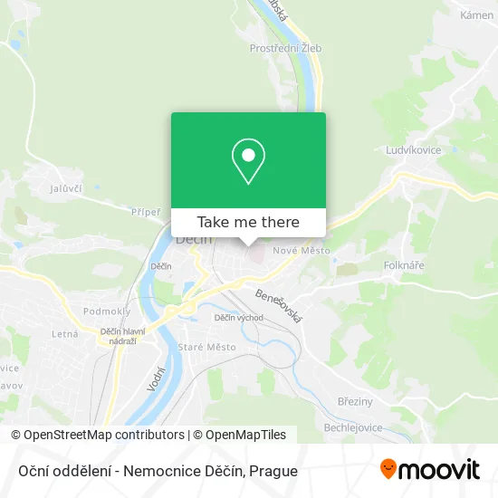 Карта Oční oddělení - Nemocnice Děčín