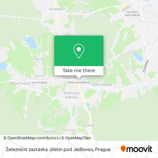 Карта Železniční zastávka Jiřetín pod Jedlovou