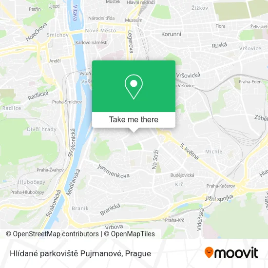 Карта Hlídané parkoviště Pujmanové