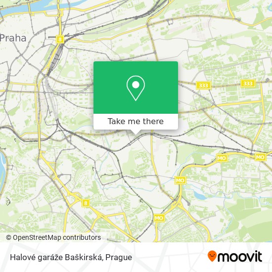 Карта Halové garáže Baškirská