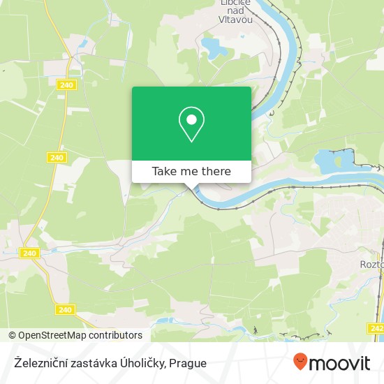 Železniční zastávka Úholičky map