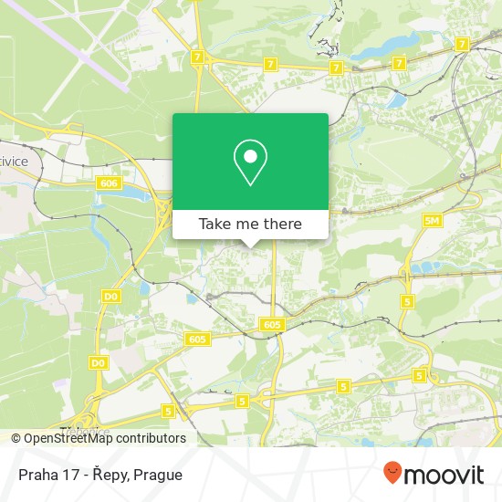 Praha 17 - Řepy map