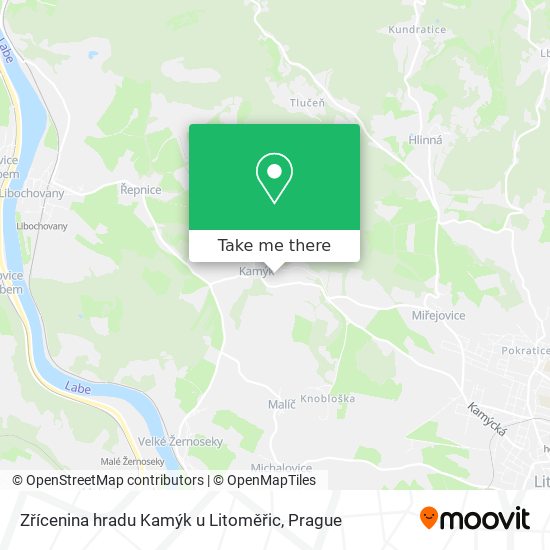 Zřícenina hradu Kamýk u Litoměřic map