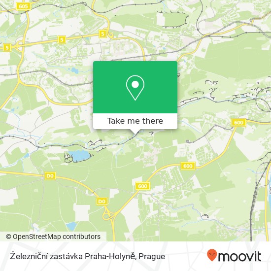 Карта Železniční zastávka Praha-Holyně