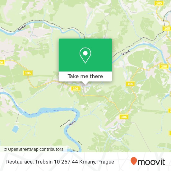 Карта Restaurace, Třebsín 10 257 44 Krňany