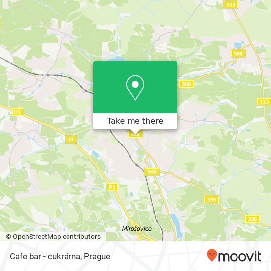 Карта Cafe bar - cukrárna, Masarykovo náměstí 251 64 Mnichovice