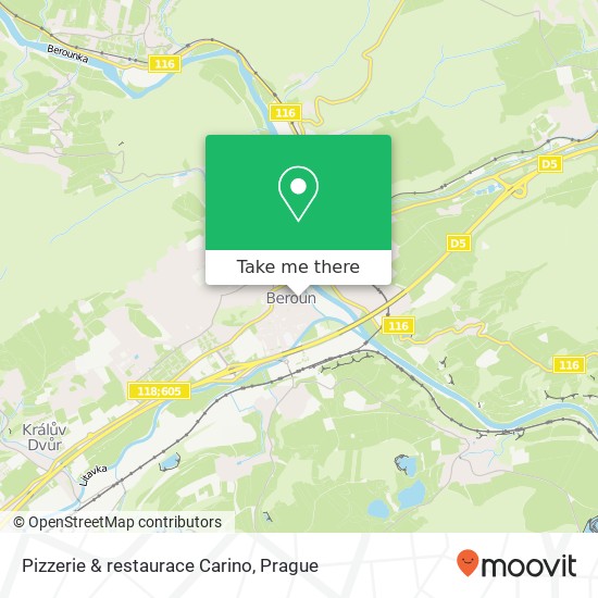 Карта Pizzerie & restaurace Carino, Na Klášteře 2 266 01 Beroun