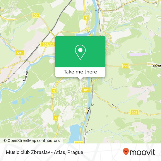 Карта Music club Zbraslav - Atlas