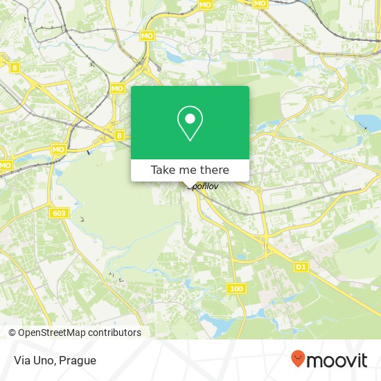 Карта Via Uno, Roztylská 148 00 Praha