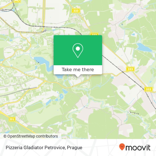 Карта Pizzeria Gladiator Petrovice, Bellova 56 109 00 Praha