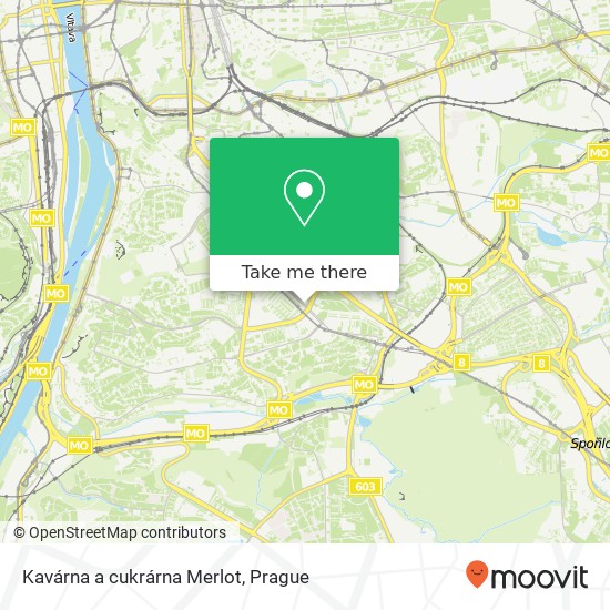 Карта Kavárna a cukrárna Merlot, Budějovická 9 140 00 Praha