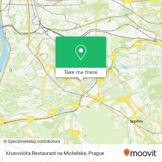 Карта Krusovicka Restaurant na Michelske, Michelská 812 / 87 141 00 Praha