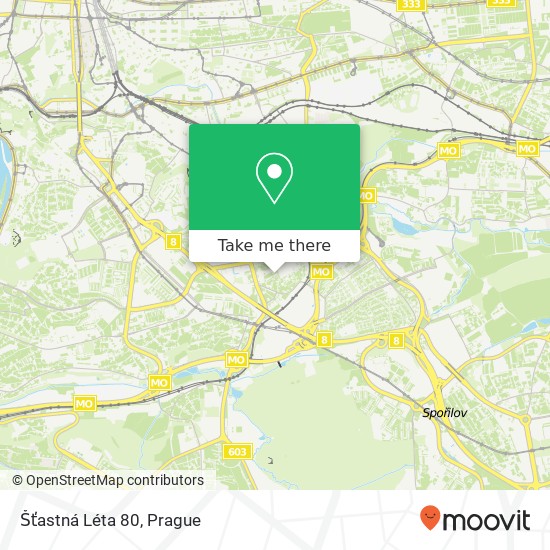 Карта Šťastná Léta 80, Na Úlehli 141 00 Praha