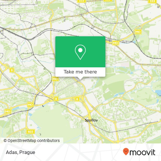 Карта Adas, Hlavní 108 141 00 Praha