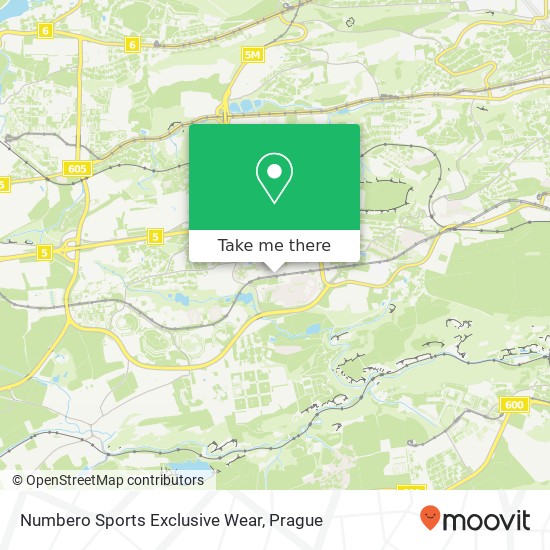 Карта Numbero Sports Exclusive Wear, Sluneční náměstí 15 158 00 Praha