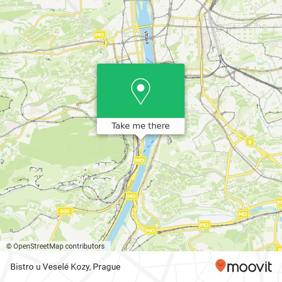 Карта Bistro u Veselé Kozy, 152 00 Praha