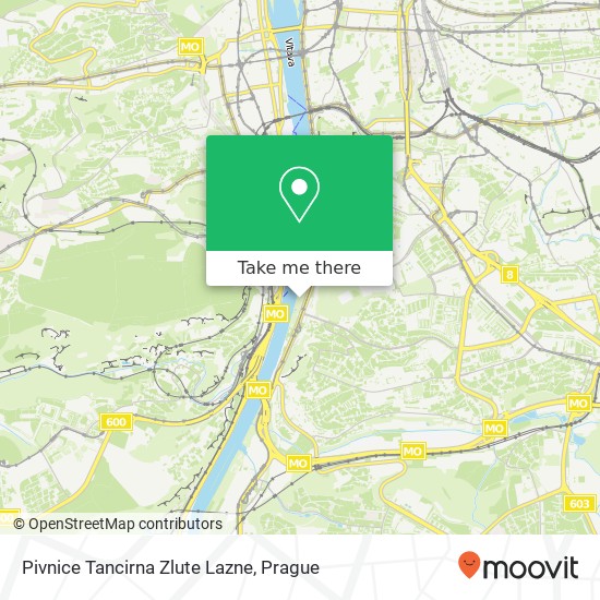 Карта Pivnice Tancirna Zlute Lazne, Podolské nábřeží 1184 / 3 147 00 Praha